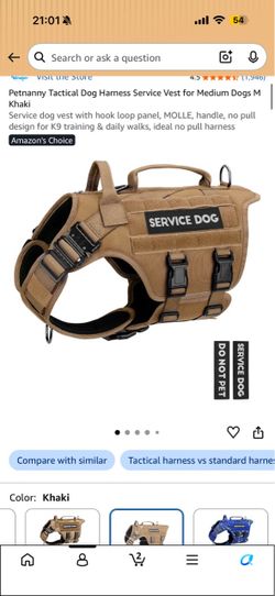 Dog harness tan