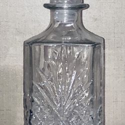 Vintage Cut Glass Decanter With Stopper 