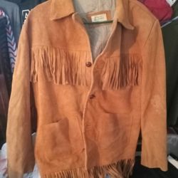 GENUINE LEATHER SUEDE FRINGE JACKET