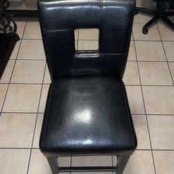 Black Leather Cushion Chair