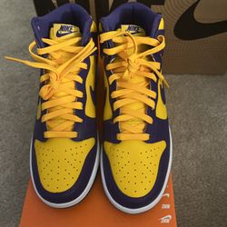 Nike Dunk High Lakers DD1399-500 Men’s 9 No LID