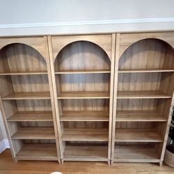Arched Oak Bookshelves 