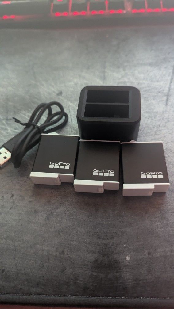 3X GoPro Enduro Batteries & 1 Charger
