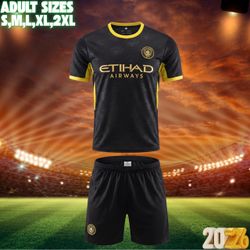 Manchester City Black & Gold Football Kit