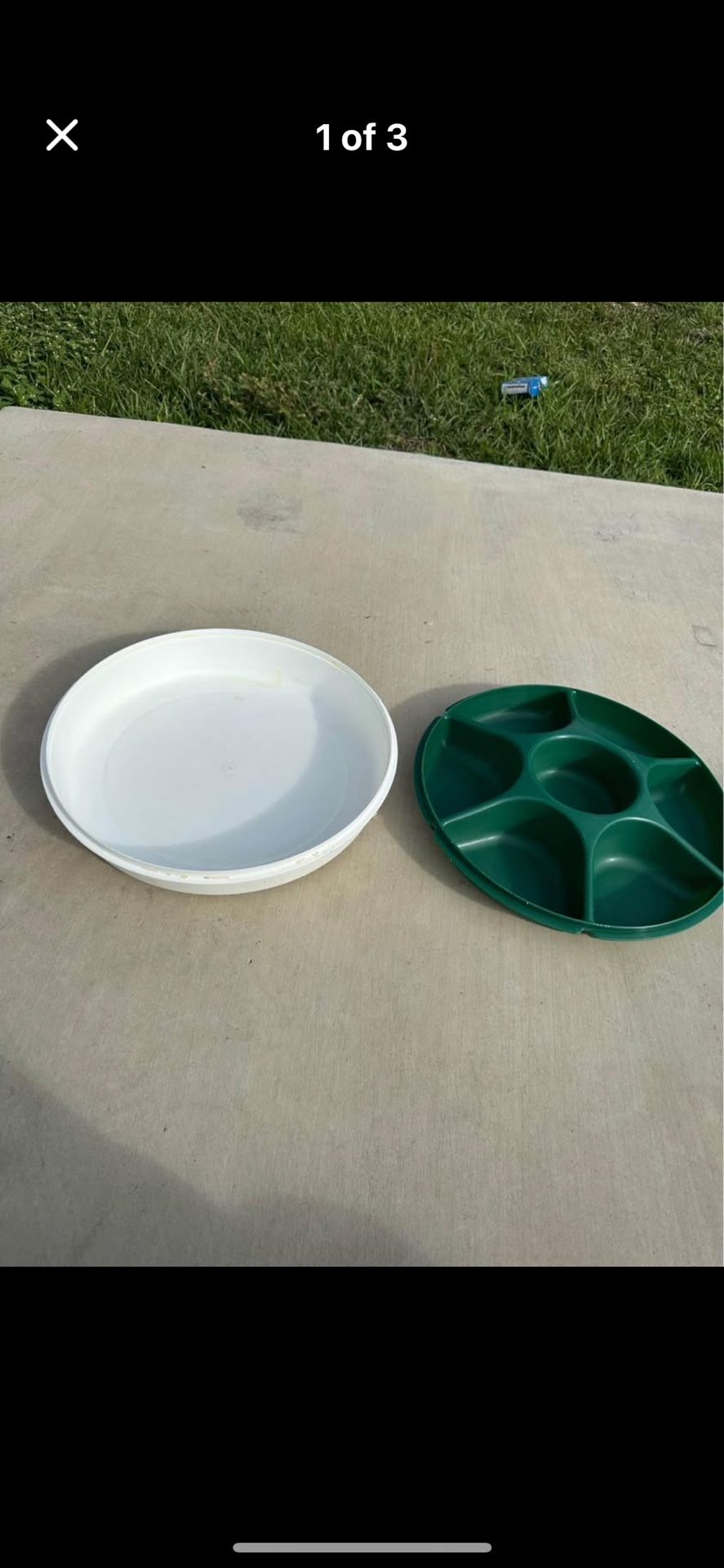 Snack Tray Green Lid