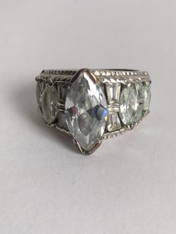 SILVER TONE WOMENS RING SIZE 6.5 VINTAGE TO FASHION