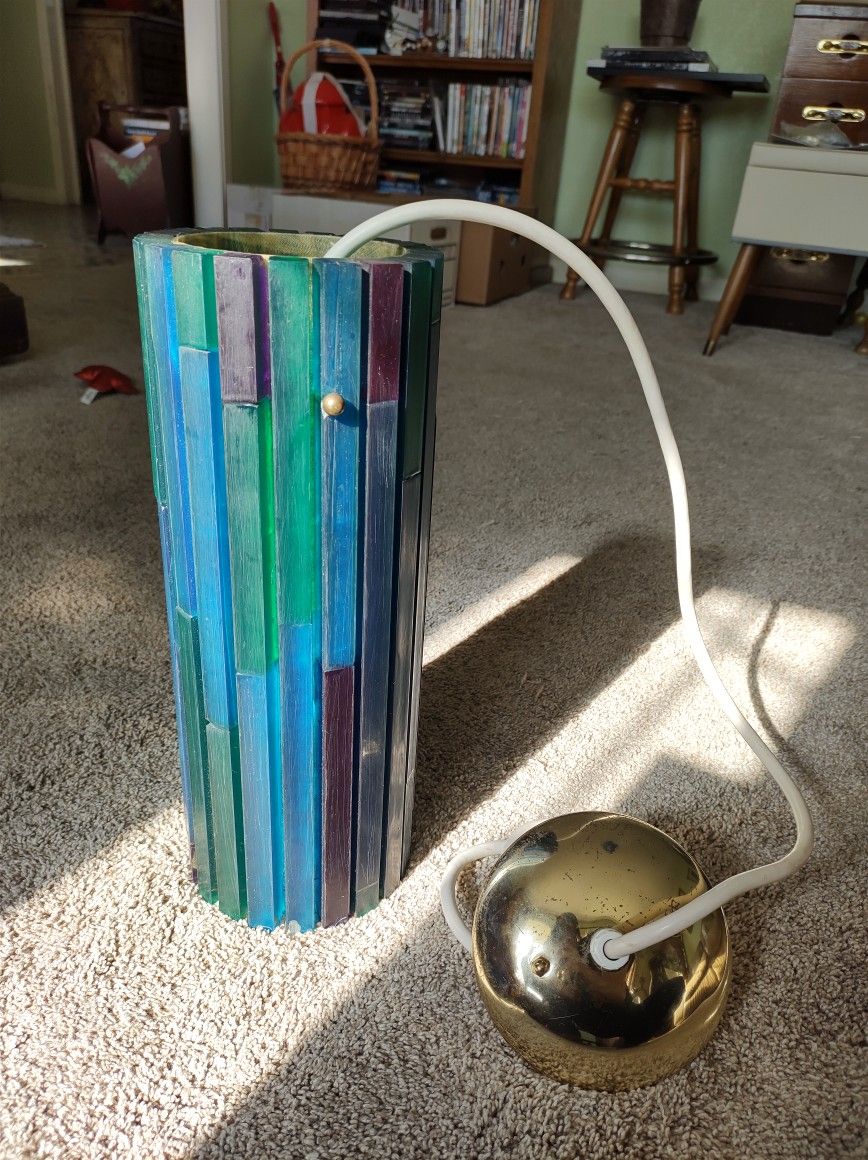 1967 Vintage Moe Fiesta M-1550-29 Blue Green Pendant Light NEED GONE ASAP