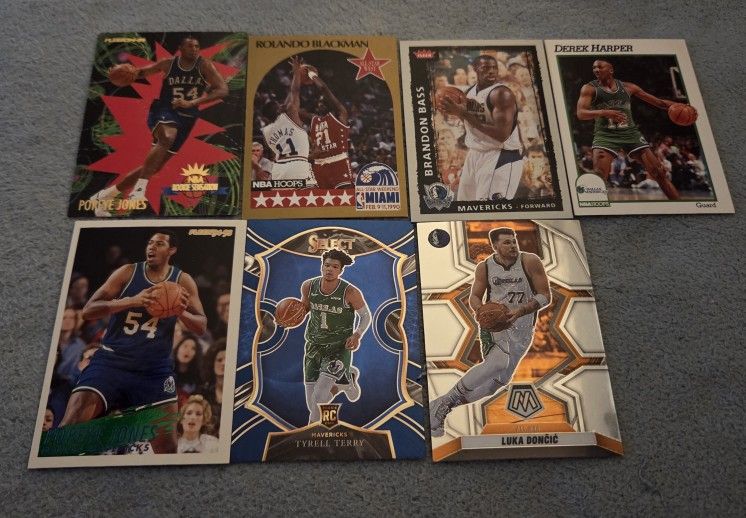 Lot of 7 Dallas Mavericks MBA Basketball Cards