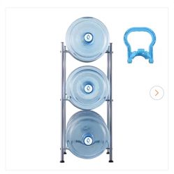 3-Tiers Water Jug Holder, 5 gal. Water Bottle Holder, Single Row Water Bottle Rack for 3-Bottles, Heavy Duty