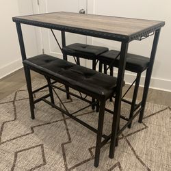 Dining table with stools (seats 4 )