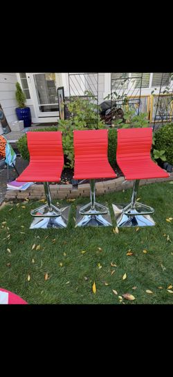 Adjustable Red Bar Stool Chairs