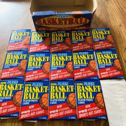 NEW 14 Wax SEALED Packs of 1991 Fleer Basketball Player Photo Cards 