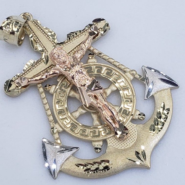 Solid 14k Gold Anchor Pendant