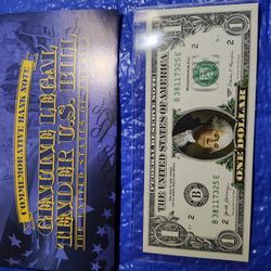 This Is A Colorized $1 Bill With George Washington's Face Upside Down..