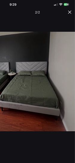 Full size mattress & bed frame (used for staging) pick up only pico Rivera