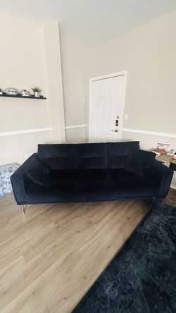 Ashley Blue Couch With Gold