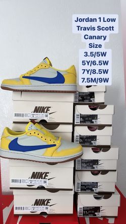 Jordan 1 Low Travis Scott Canary Size