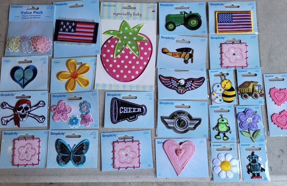 25 New Simplicity Embroidered Iron On Patches