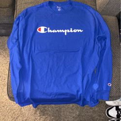 CHAMPION BLUE LONG SLEEVE SHIRT