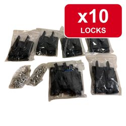 Cam Action Window Sash Lock and Keeper Black Lot of 10 with Mounting Screws