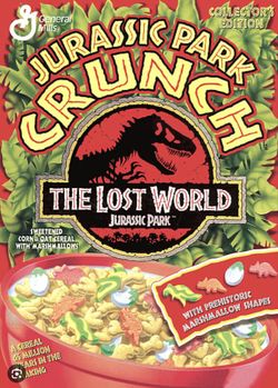 Vintage JURASSIC PARK CRUNCH - 1997 - General Mills. - FULL BOX