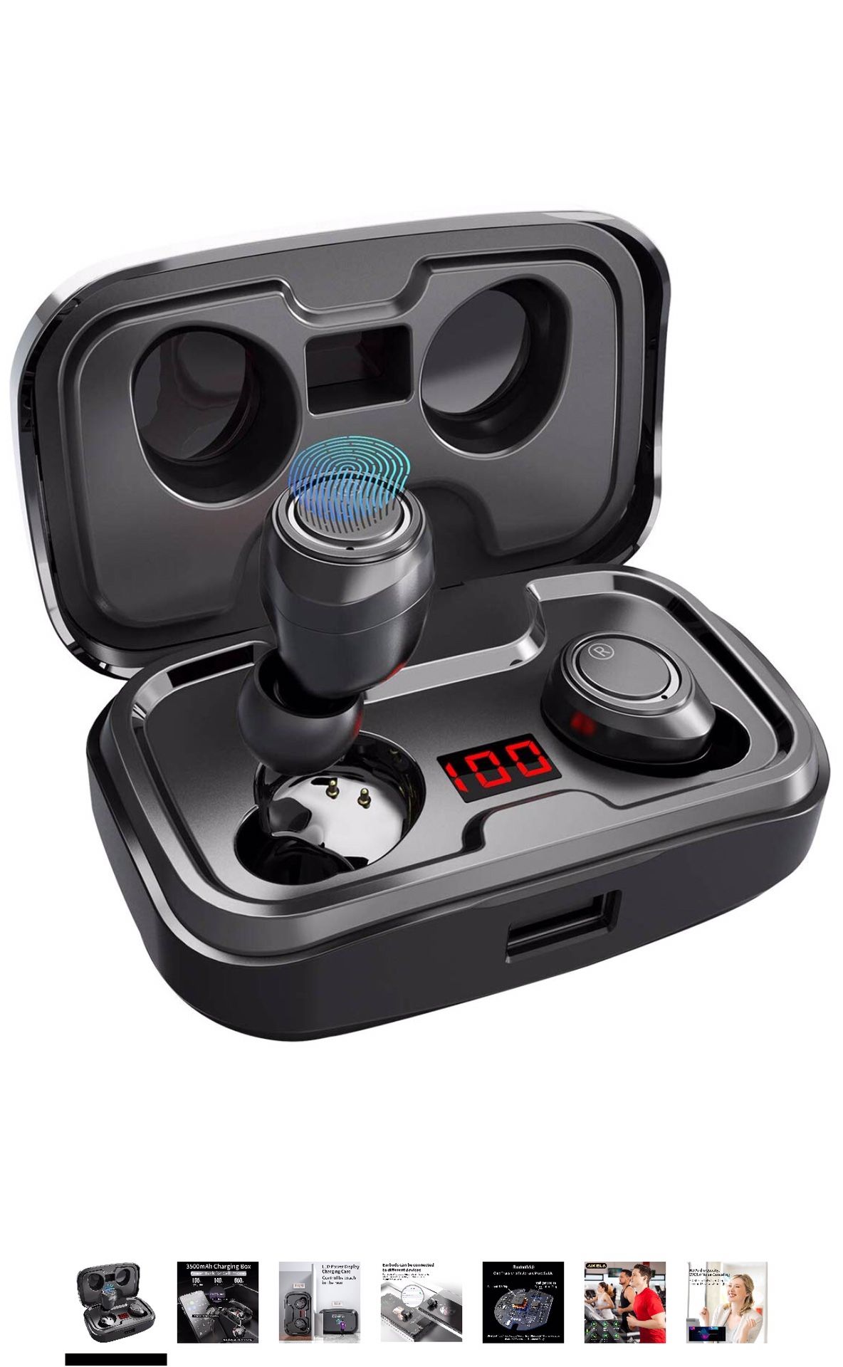 Wireless Earbuds,AIKELA TWS Bluetooth 5.0 Headphones 3500mAh with LED Charging Dock 140H Playtime 3D Stereo Sound Noise Canceling IPX7 Waterproof in-