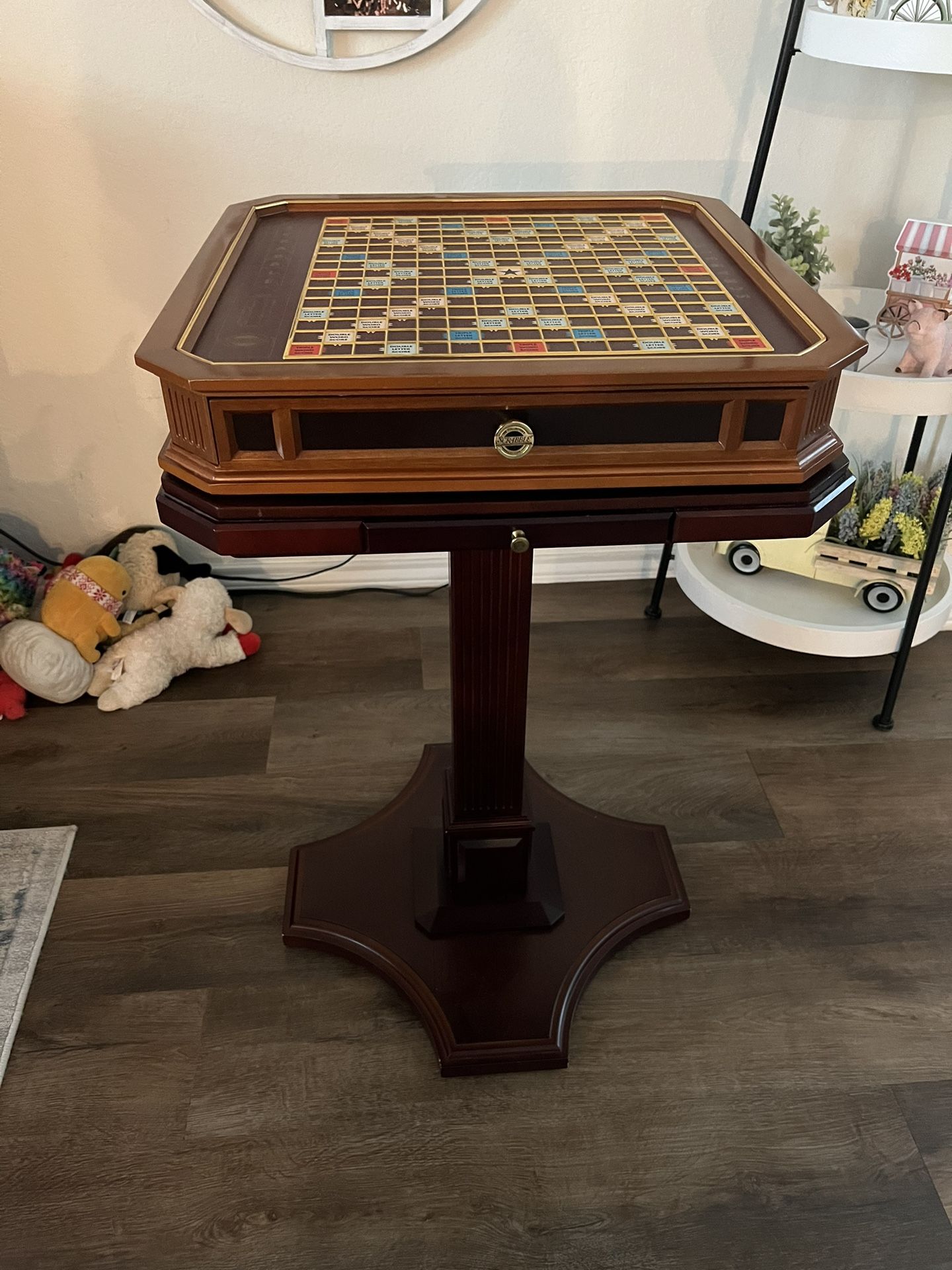 Franklin Mint Scrabble Collectors Edition 24k Gold Plated Board & Table NO TILES