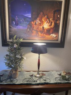 Metal Red Shade Lamp with stand - 20 “ High