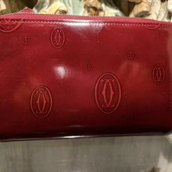 Authentic Vintage Cartier red Long Wallet 