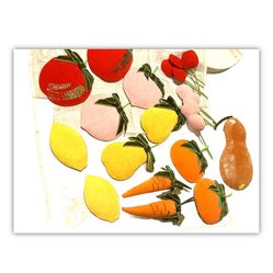 Vintage Lot Of Felt Fruit From Japan