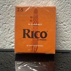 Rico by D'Addario RCA1025 Bb Clarinet Reeds, Strength 2.5, 10-pack