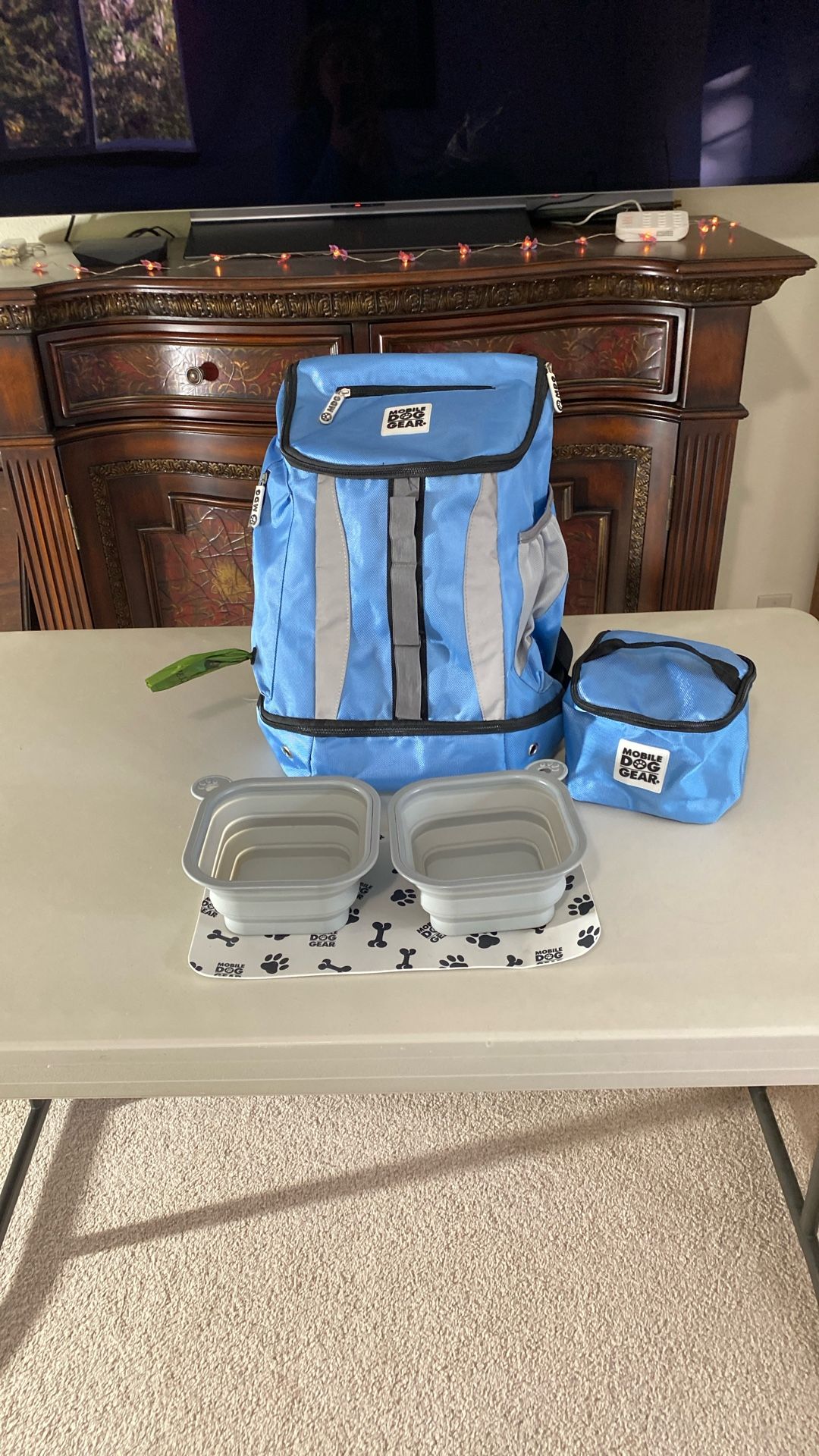 Mobile dog gear backpack with accessories