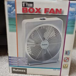 Holmes 10 Inch Box Fan - 2 Speed Settings - New In Box 
