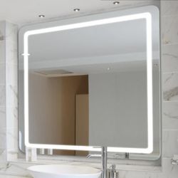 40 X 32 Led Bathroom Mirror With Metal Edge