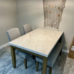 Genuine Marble Kitchen Table Set