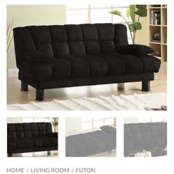 Black Futon Sofa With Storage 