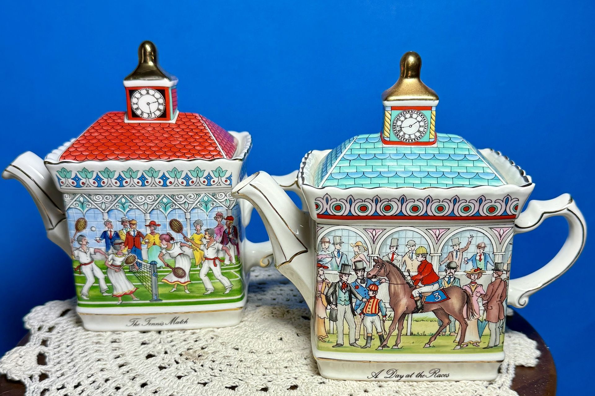 Sadler Teapot A Day At The Races & The Tennis Match Championship Teapots