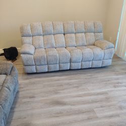 Full Size Overstuffed Couch Recliner Like New