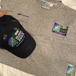 Vintage 2003 Rugby World Cup In Australia Hat & Shirt Never Worn