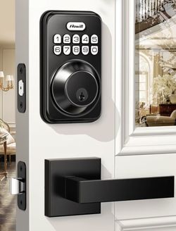 New Keypad Digital Deadbolt With Lever Sets. Matte Blk 