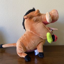 🦁 New Disney Store The Lion King 16” Pumbaa Plush Stuffed Animal Toy