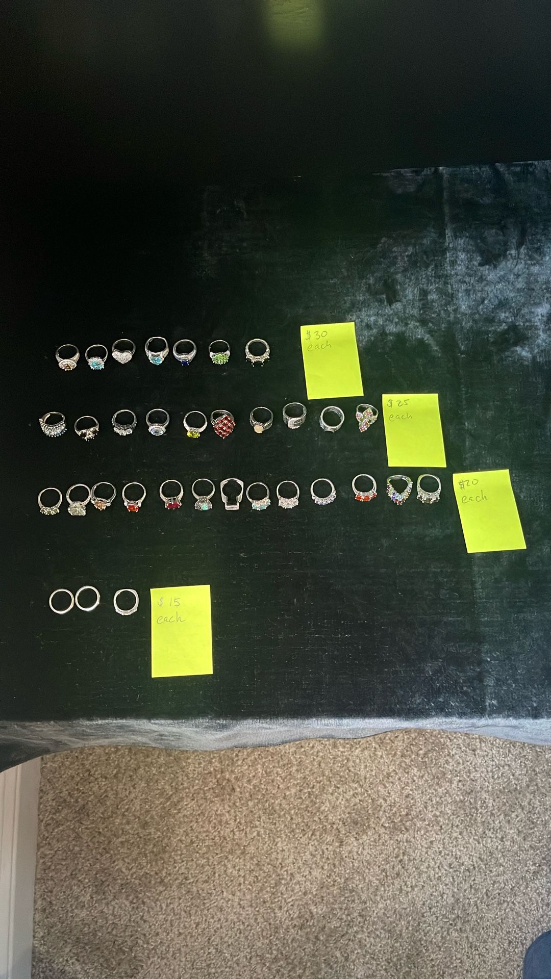 Silver Rings Approximately Size 7 $15-$30 Each