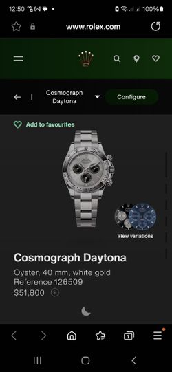 ROLEX DAYTONA WHITE GOLD NEW WITH BOX AND PAPERS PURCHASED IN 2022 NEVER USED