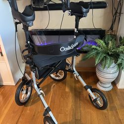 New Upright Walker w/ 12” Rubber Wheels, Seat ,Armrest