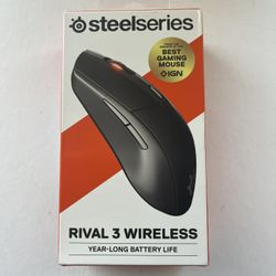 SteelSeries Rival 3 Wireless Gaming Mouse, Bluetooth connectivity with Power Efficiency