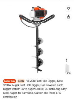 VEVOR 43cc Gas-Powered Post Hole Digger