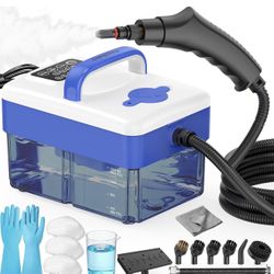 2500W Handheld Steam Cleaner with 16pcs Accessories & 1.6L Tank, 10S Fast Heating & High Temperature Portable Steam Cleaner for Home, Car, Steamer for