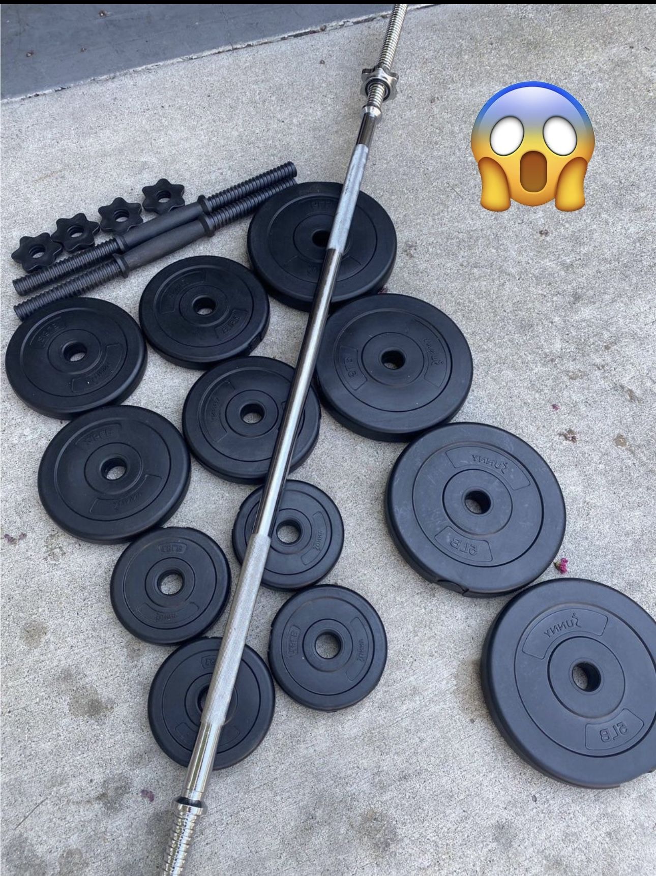Dumbbells Weight And Straight Bar