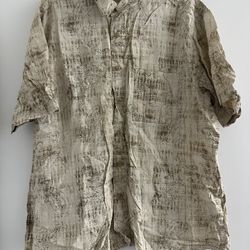 VTG KNIGHTSBRIDGE Shirt Men Sz XL Beige Short Sleeve 