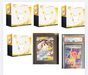 4 sealed Pokémon etb 30th Celebration and mega froslass ex and Kieran psa 9
